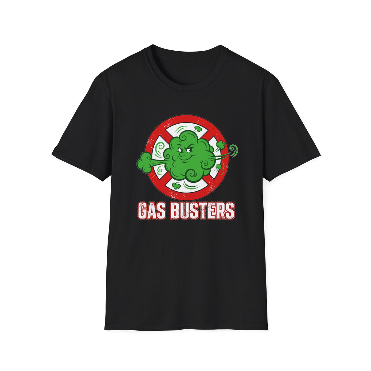 Gas Busters T-Shirt — Funny Fart Joke Parody Shirt Gag Gift for Men