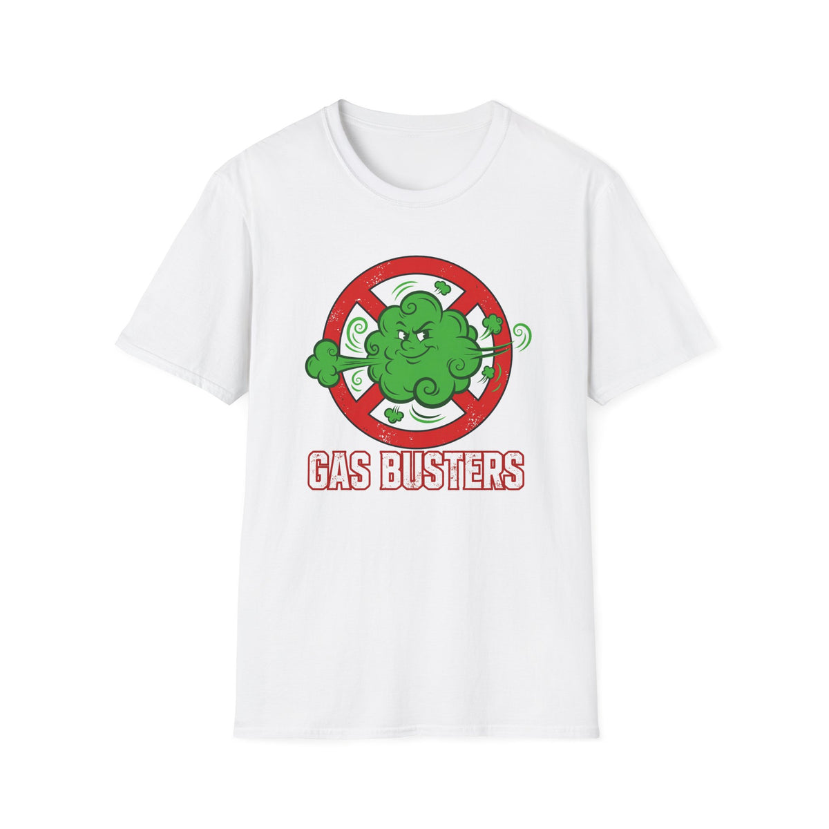 Gas Busters T-Shirt — Funny Fart Joke Parody Shirt Gag Gift for Men