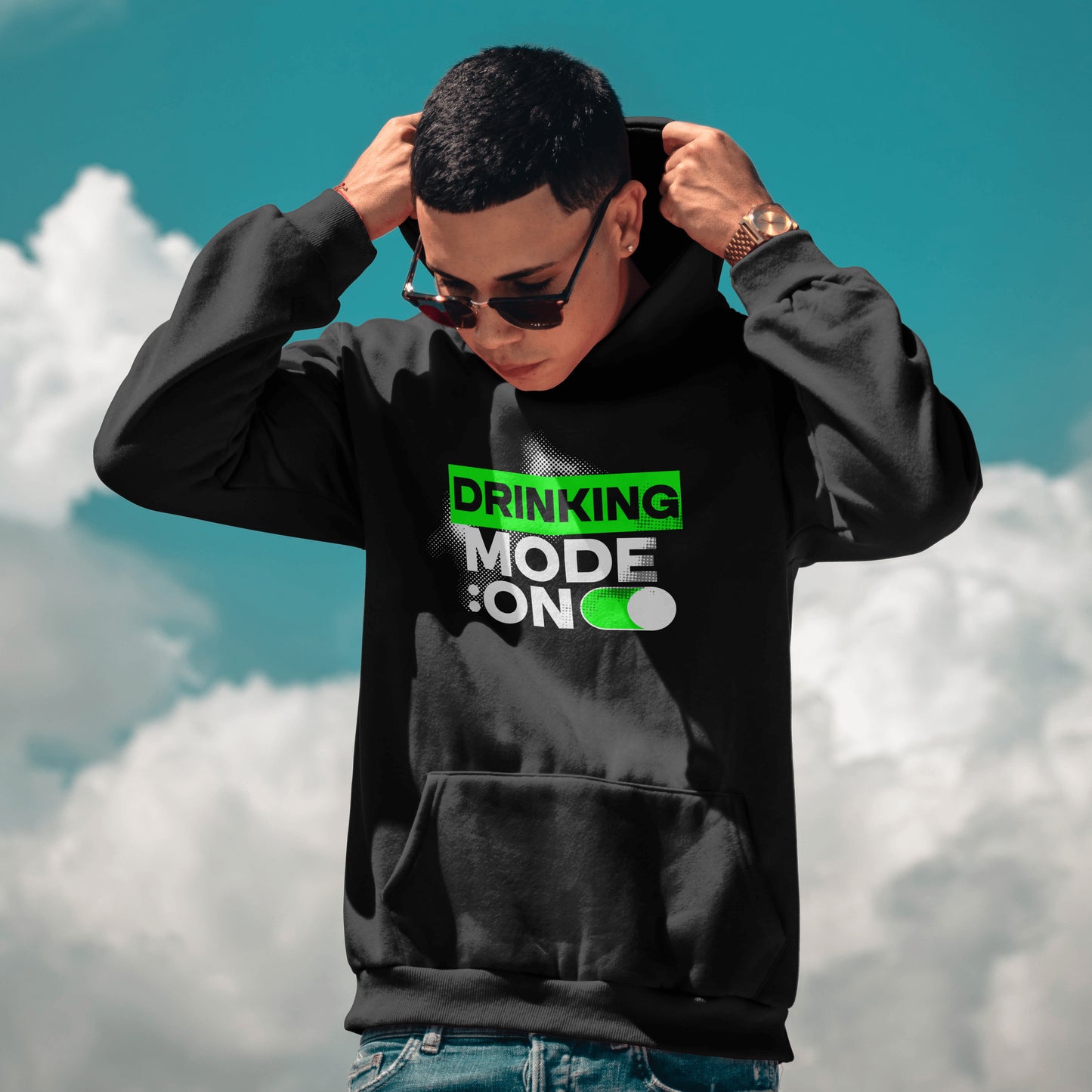 Drinking Mode On Hoodie